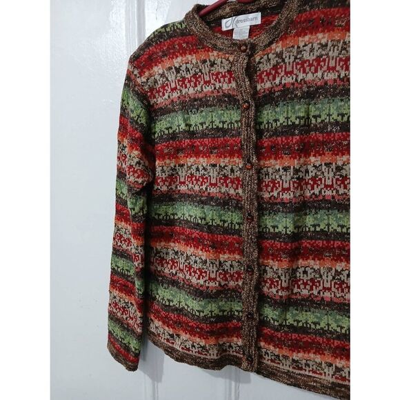 Womens y2k vintage sweater medium grandma granola rust earthtone brown green - Picture 4 of 9